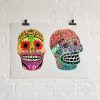 Mexican Skulls (Pink & Green) - Large Artist's Proof