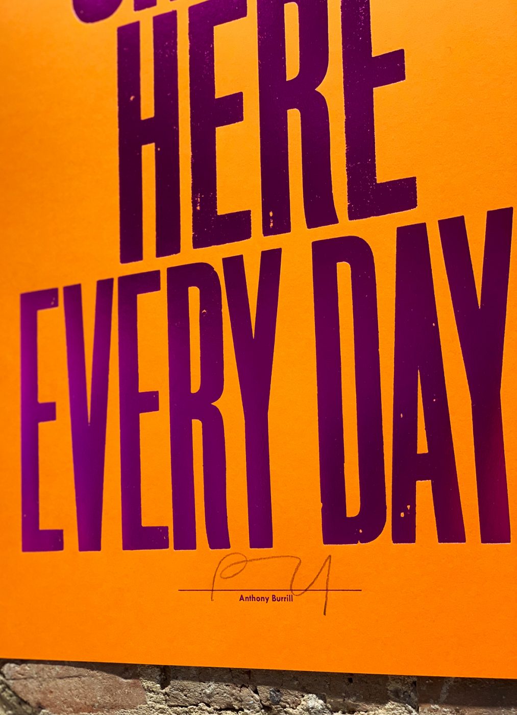 The Sun Shines Here Everyday - Orange by Anthony Burrill - Nelly Duff