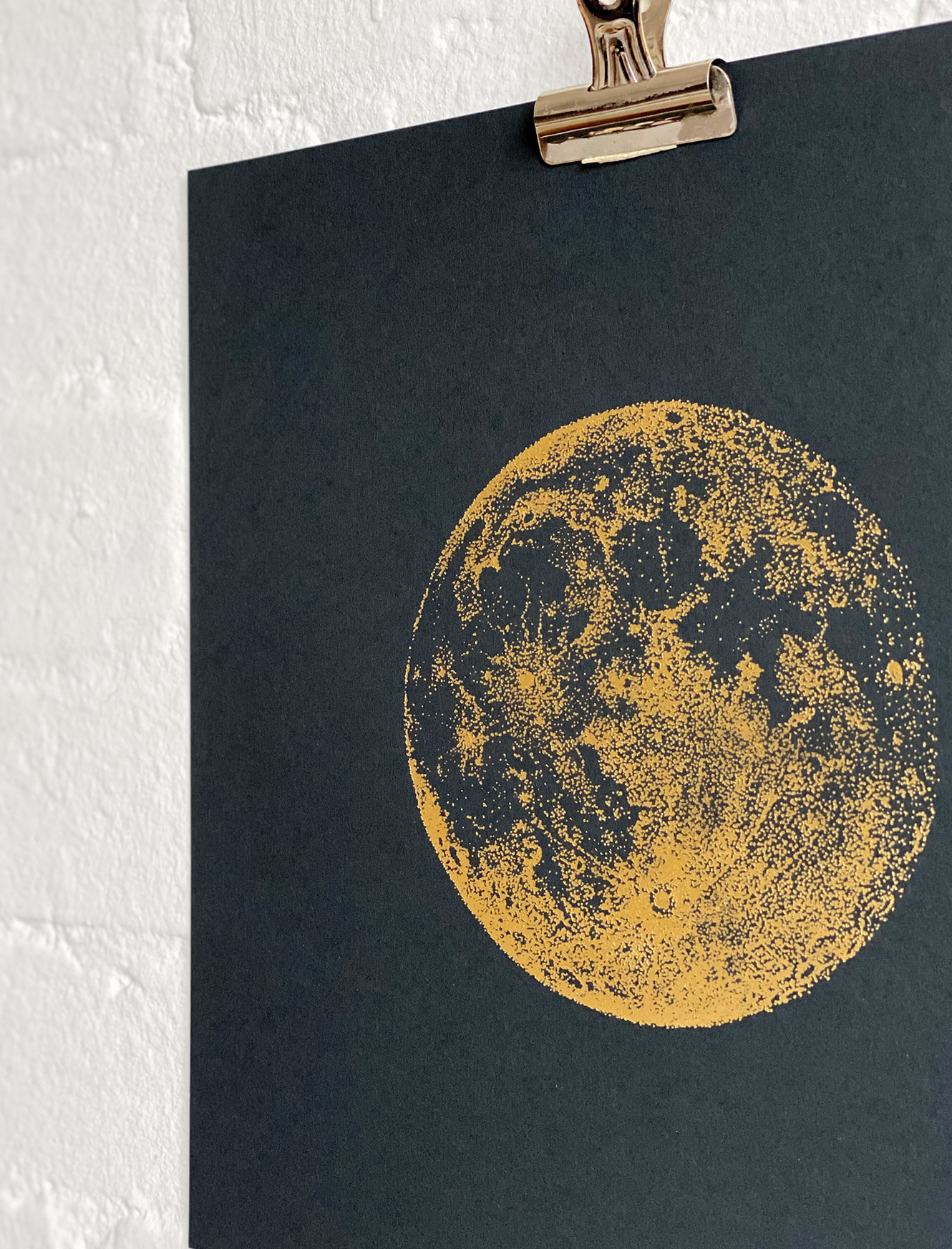 Gold Foil Full Moon - Grey by Sabrina Kaici - Nelly Duff