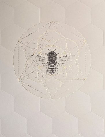 Honey Bee Prism - Gold Star, Gold Circle and Clear Hexagon