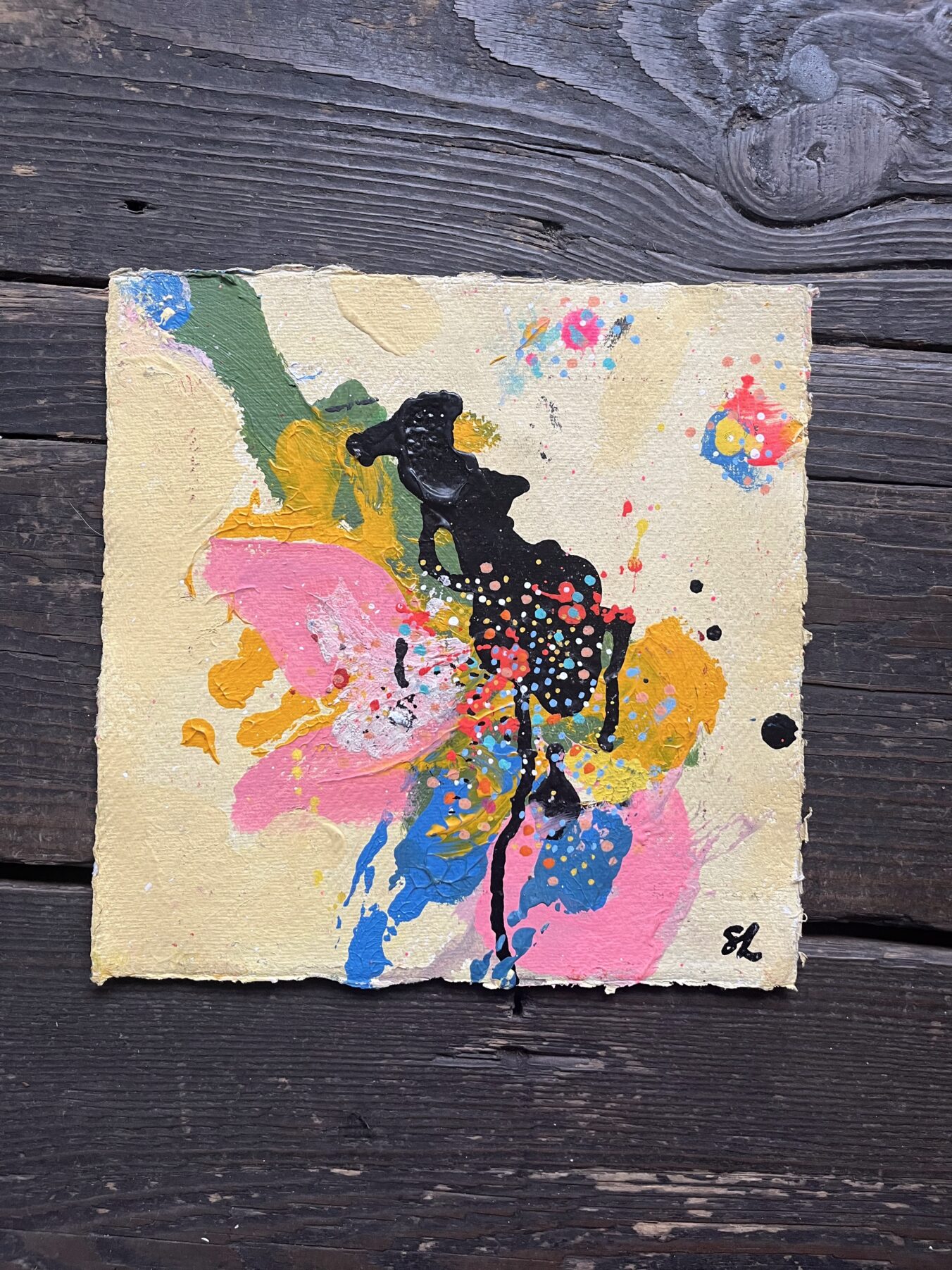 Yellow Square Abstract Painting