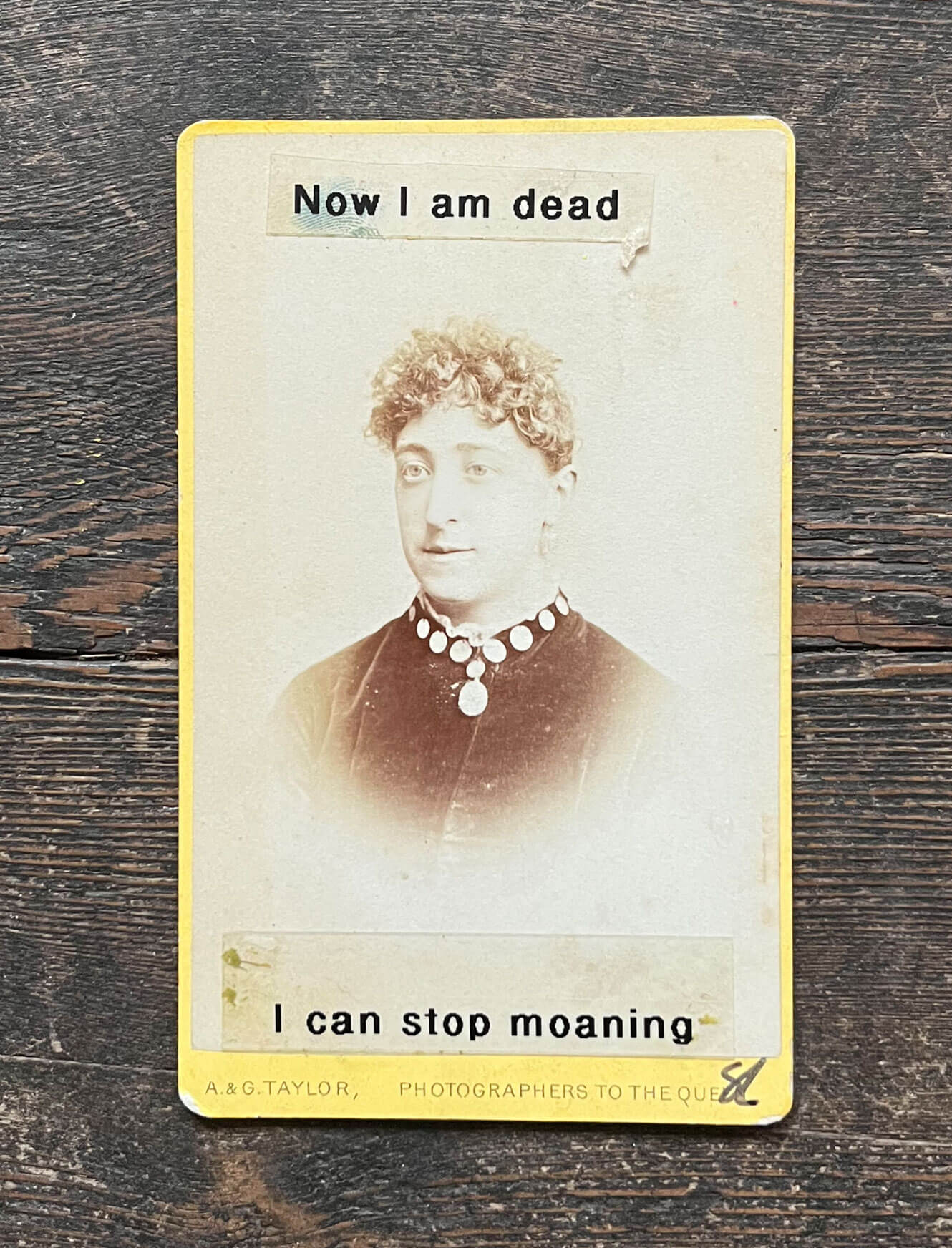 Now That I am Dead I Can Stop Moaning - woman