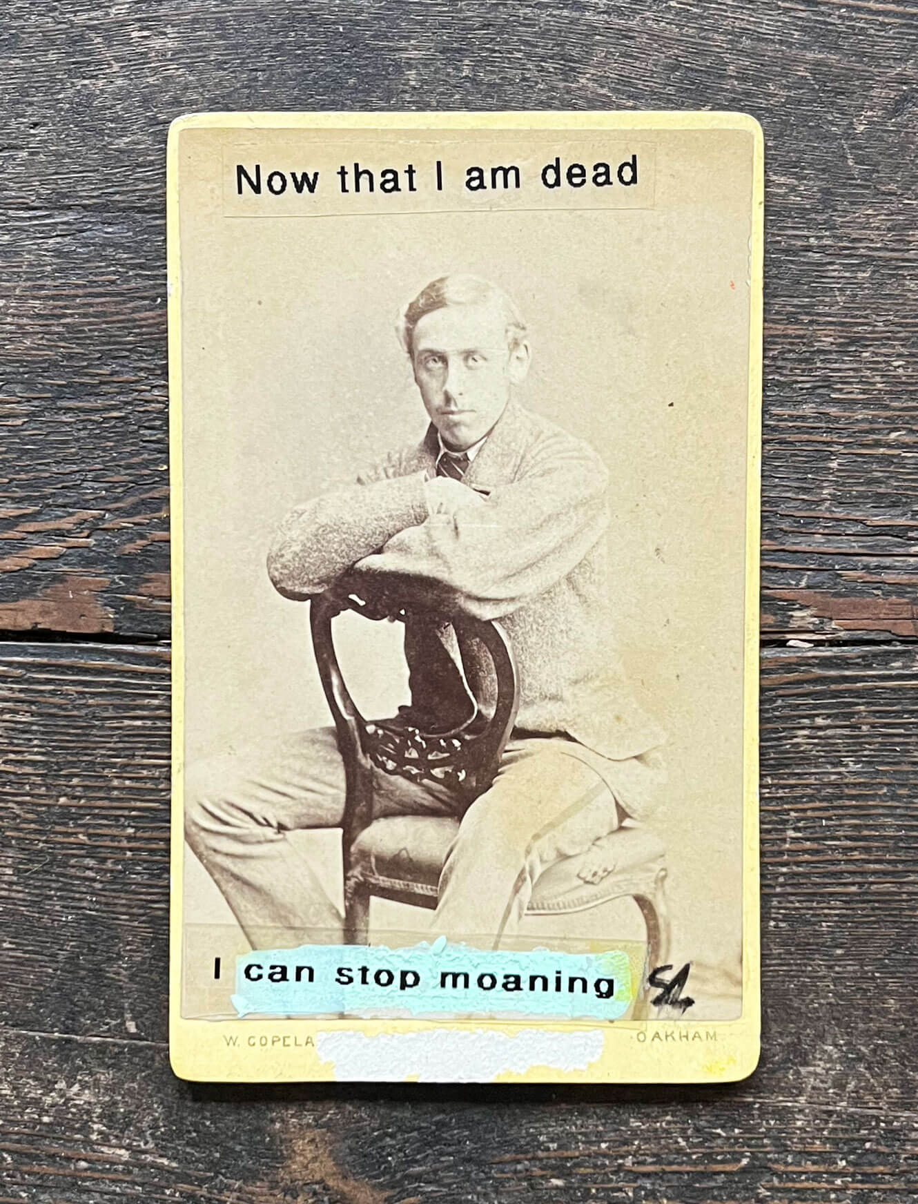 Now That I am Dead I Can Stop Moaning - man